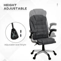 Vinsetto Heavy Duty Microfibre Office Chair, Big and Tall Computer Chair with Flip-up Arm, 400lbs, Charcoal Grey(m-5)