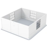 PawHut Dog Whelping Box with Washable Pee Pad, Adjustable Height Door, for Large Breed Dogs, 49" x 47" x 19"(m-1)