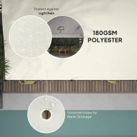 Outsunny 10' x 20' Wall-Mounted Outdoor Pergola Canopy, Metal Patio Canopy with Drainage Holes for Backyard Garden, Cream White(m-4)