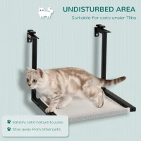 PawHut Wall-Mounted Cat Shelf, Kitten Perch, Kitty Furniture with Breathable Mesh Mat for Relaxing, Sleeping, Black(m-6)