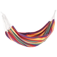 Outsunny 83"x59" Outdoor Hammock Bed Swing Chair, Patio Lounge Garden Camping Hiking Travel Hammock Only for Backyard, Garden, Mixed-red(m-2)