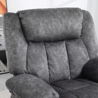 HOMCOM Rocker Recliner Chair with Swivel, Fabric Reclining Chair with Cushion, Rocking Chair with Footrest, Charcoal Gray(m-9)