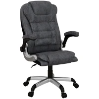 Vinsetto Heavy Duty Microfibre Office Chair, Big and Tall Computer Chair with Flip-up Arm, 400lbs, Charcoal Grey(m-2)