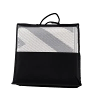 Outsunny Reversible Outdoor RV Rug, Patio Floor Mat, 6' x 9' Plastic Rug for Backyard, Deck, Beach, Camping, Grey and Cream(m-10)