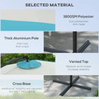 Outsunny 10 FT Cantilever Umbrella, Round Hanging Offset Umbrella with Crank, Tilt and Cross Base for Garden, Backyard, Blue(m-4)