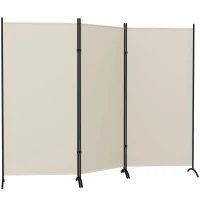 HOMCOM 6' 3 Panel Room Divider, Indoor Privacy Screen for Home, Light Gray(m-1)
