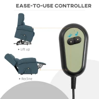 HOMCOM Wingback Lift Chair for Elderly, Power Chair Recliner with Footrest, Remote Control, Side Pockets, Blue(m-7)
