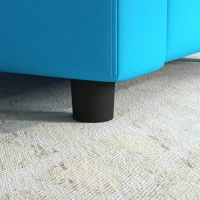 Qaba Kids Leather Recliner Chair with Armrest, Footrest, Headrest for Boys and Girls 3-9 Years Old, Blue(m-9)