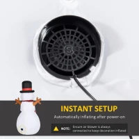 HOMCOM 6ft Tall Giant Outdoor Indoor Inflatable Snowman Christmas Decoration for Lawn with Hat Scarf LED Lights(m-6)