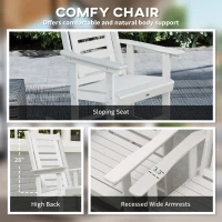 Outsunny 2 Pieces Outdoor Rocking Chairs, HDPE Patio Rockers with 28" High Back, Wide Armrests for Porch Backyard, White(m-6)