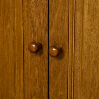 HOMCOM Modern Kitchen Island on Wheels, Rolling Kitchen Cart with Drawer, Storage Cabinet, and 2 Towel Racks for Dining Room, Brown(m-9)