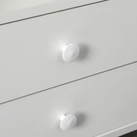 HOMCOM Modern End/Side Table for Living Room with a 360° Adjustable Height Tabletop & Storage Drawers, White(m-8)