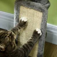 PawHut 59" Cat Tree with Scratching Posts, Self Groomer, Scratching Pad, Large Cat Tower for Indoor Cats with Hammock, Bed, House, Toys, Grey(m-9)