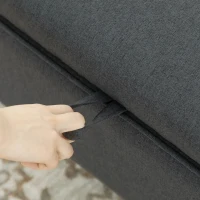 HOMCOM Modern Upholstered Storage Bench with Arms, Linen-Feel Fabric Ottoman Bench for Bedroom Entryway Living Room, Dark Gray(m-9)