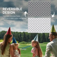 Outsunny Waterproof  Outdoor Rug, 6' x 9' RV Rug Reversible Mat for Backyard, Deck, Picnic, Beach, Camping, Grey & White Net(m-7)