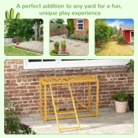 PawHut Wooden Chicken Activity Play w/ Swing Set, Chicken Coop Toy, Natural(m-5)
