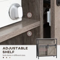 HOMCOM Sideboard Buffet Cabinet, Coffee Bar Cabinet with Sliding Barn Door and Adjustable Shelf for Kitchen, Living Room, Gray(m-6)