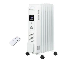 HOMCOM 25.25" Electric Space Heater, Freestanding 161 Sq. Ft. Heater with 3 Modes, Timer, and Remote, 1500 W, White(m-11)