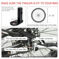 Aosom Bike Cargo Trailer Bicycle Luggage Carrier Cart with Cover Black Red(m-7)