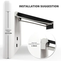 Outsunny 8' x 6.6' Patio Retractable Awning, Manual Exterior Sun Shade Deck Window Cover, Black(m-7)