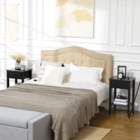 HOMCOM Side Table Set of 2, End Tables with Drawer and Bottom Shelf, 2-tier Nightstand for Bedroom, Living Room, Black(m-8)