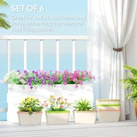 Outsunny 6 Pack Self Watering Flower Pots, 10.5 Inch Planter Box with Water Level Indicator for Vegetables, Succulents Plants(m-4)