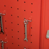 DURHAND 2 In 1 Detachable Tool Box and Tool Cabinet, 3-Drawer Rolling Tool Chest Cabinet on Wheels with Lock and 2 Keys, Red(m-10)