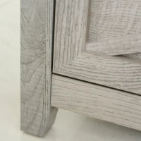 HOMCOM Retro Wooden 2-Drawer Lateral File Chest Cabinet Pedestal for Document Storage with Hanging Bar for Letter/Legal Size, Grey(m-7)