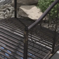 Outsunny 4FT Metal Garden Bridge Decorative Arc Bridge with Guardrails Black Bronze(m-9)