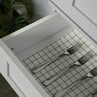 HOMCOM 72" Storage Cabinet, Freestanding Kitchen Pantry Cabinet with 4 Doors, Drawer and 3 Adjustable Shelves, Grey(m-10)