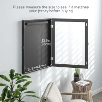 HOMCOM 24" x 32" Hockey Jersey Frame, Jersey Shadow Box for Basketball Football Baseball, Black(m-7)