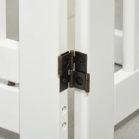 PawHut Free Standing Wooden Pet Gate Indoor Dog Barrier Foldable Step Over Doorway Fence Safety Gate with Open Door Z Shape 4 Panel(m-10)