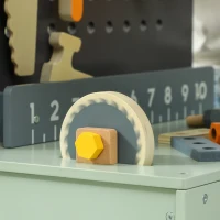 Qaba 49 Piece Kids Workbench Playset for Boys Girls 3-6 Years, Light Blue(m-10)