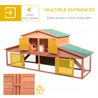 PawHut Deluxe Large Rabbit Hutch Small Animal House Portable Large Outdoor with Run Box(m-4)