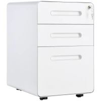 Vinsetto Lockable File Cabinet, Steel Filing Cabinet on Wheels for Legal, A4, Letter Size, Home Office(m-11)