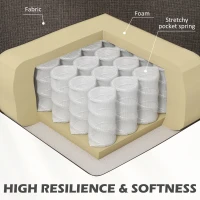 HOMCOM Mid Century Modern Loveseat Sofa, 2 Seater Small Couch with Nailhead Trim, for Living Room, Bedroom, Dark Brown(m-5)