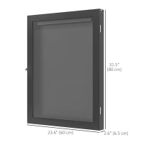 HOMCOM 24" x 32" Hockey Jersey Frame, Jersey Shadow Box for Basketball Football Baseball, Black(m-3)