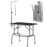 PawHut 36-inch Dog Grooming Table Stainless Steel QUALITY GUARANTEED with Adjustable Arm and Basket(m-11)