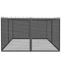 Outsunny Replacement Mosquito Netting for Gazebo 12' x 12' Black Screen Walls for Canopy with Zippers(m-10)