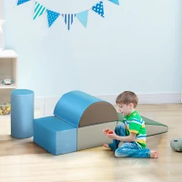 Soozier 5 Piece Climb and Crawl Activity Play Set, Baby Soft Play Set, Foam Climbing Blocks for Toddlers, Kids Preschooler Indoor Play Equipment Contemporary(m-10)