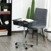 HOMCOM Mobile Laptop Computer Desk Expandable Home Office Table Workstation with Wheels(m-4)