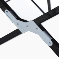 Outsunny 76" Two Person Folding Camping Cot Outdoor Portable Double Cot Wide Military Sleeping Bed w/ Carrying Bag Black(m-9)