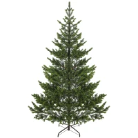HOMCOM 6.5ft Artificial Sparse Christmas Tree with Steel Stand and 1933 Tips for Home Office Holiday(m-1)