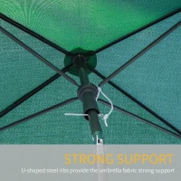 Outsunny 6.5x4ft Rectangle Patio Umbrella Aluminum Tilt Adjustable Garden Parasol Sun Shade Outdoor Canopy Green(m-7)
