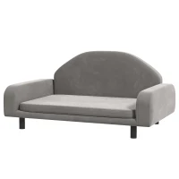 PawHut Raised Dog Sofa for Small and Medium Dogs with Soft Cushion, Gray(m-1)