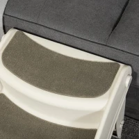 PawHut Portable Pet Stairs Foldable Steps for Small Dogs and Cats 3-Step with Non-slip Treads for Beds Sofas, Cream(m-10)