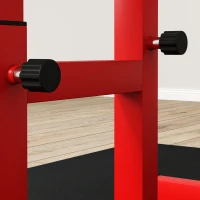 Soozier 265 LBS Preacher Curl Bench for Strength Training, Adjustable Seated Arm Isolated Barbell Dumbbell Bicep Station, Red(m-9)