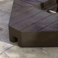 Outsunny Offset Umbrella Base Outdoor Umbrella Weights, 132 lb. Capacity Water or 176 lb. Capacity Sand, Brown(m-8)