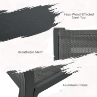 Outsunny 5 Pieces Outdoor Dining Set with Umbrella Hole, Patio Table and Chairs with Steel Top, Breathable Mesh Seat Back(m-5)