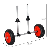 Soozier Kayak Cart, Trolley Trailer Kayak Wheels with Strong Aluminum Frame, Adjustable Width Crossbar, & Large Tires(m-3)